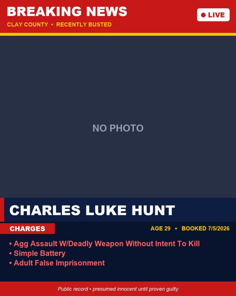 Booking photo of CHARLES LUKE HUNT