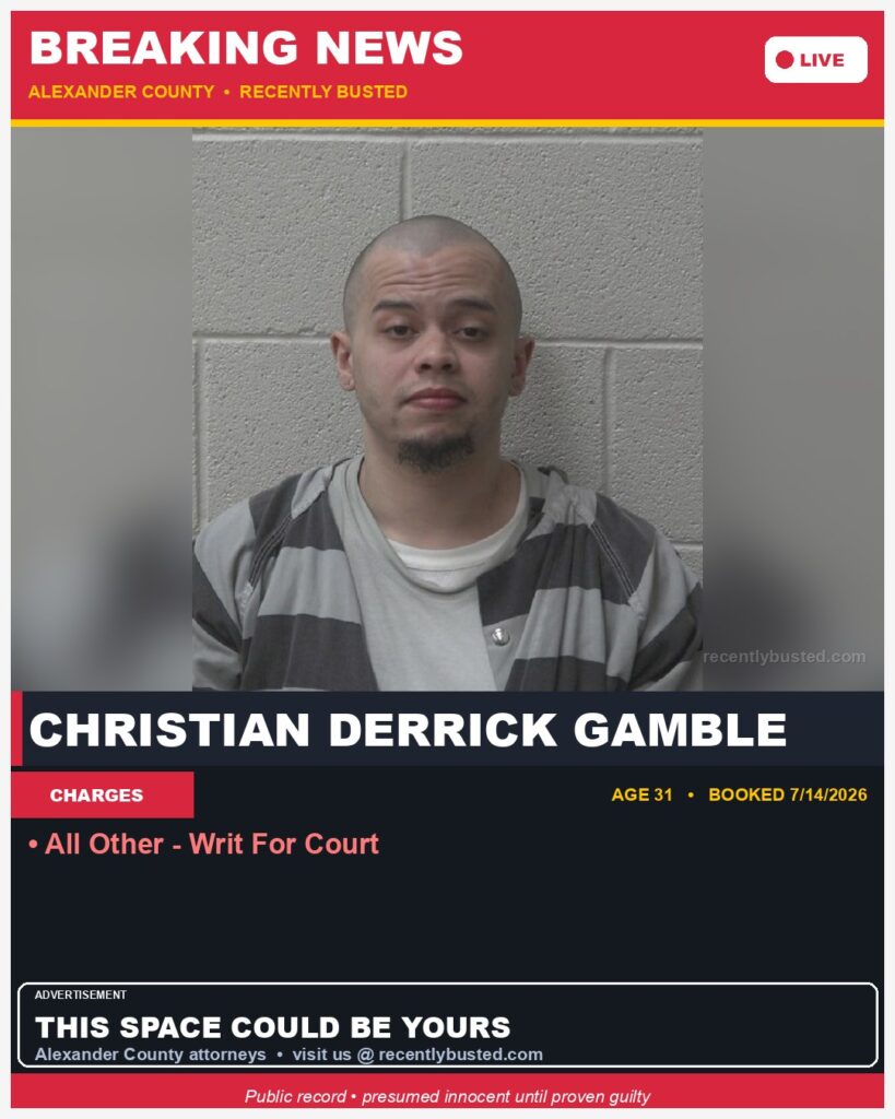 Booking photo of CHRISTIAN DERRICK GAMBLE