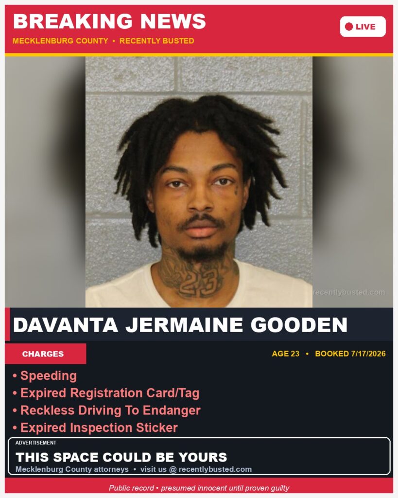 Booking photo of DAVANTA JERMAINE GOODEN
