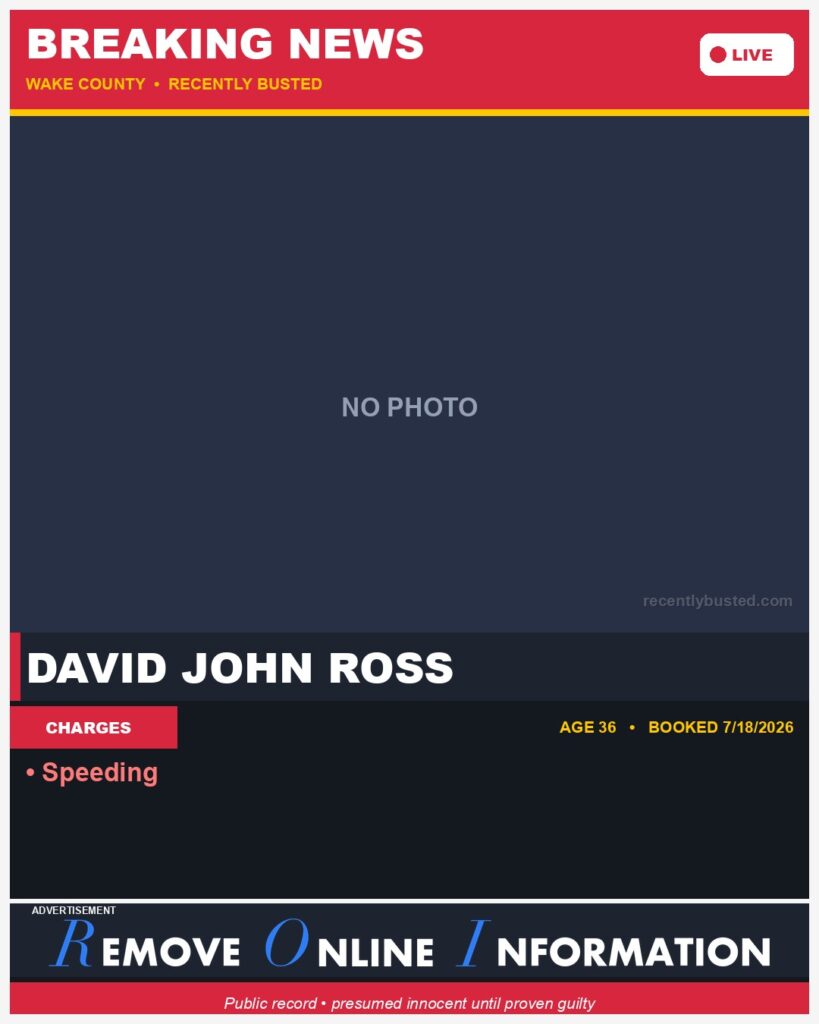 Booking photo of DAVID JOHN ROSS