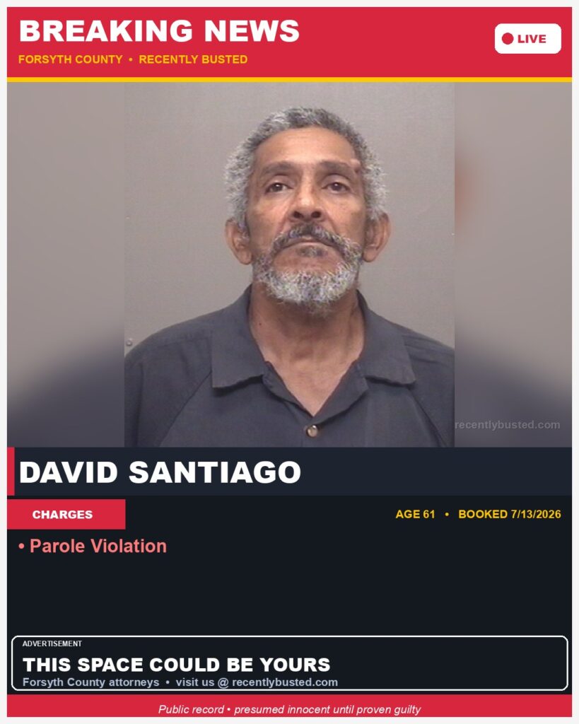 Booking photo of DAVID SANTIAGO