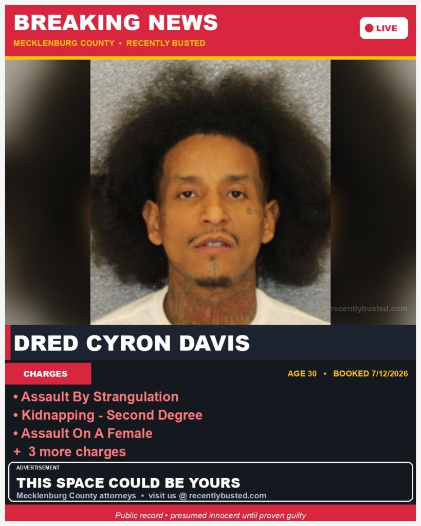 Booking photo of DRED CYRON DAVIS