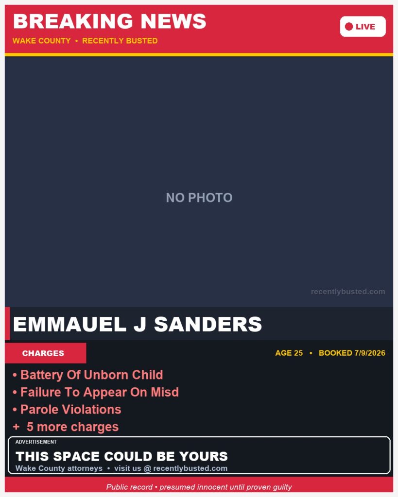 Booking photo of EMMAUEL J SANDERS