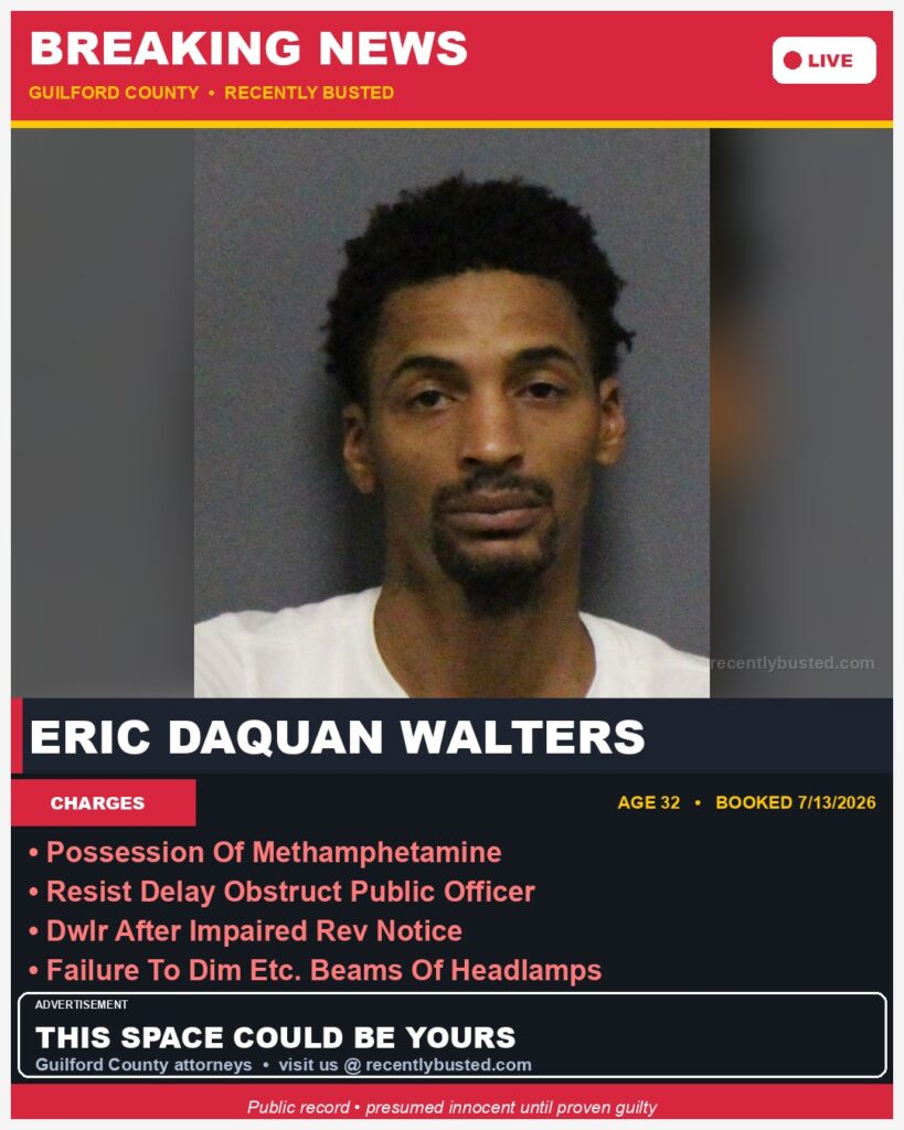 Booking photo of ERIC DAQUAN WALTERS