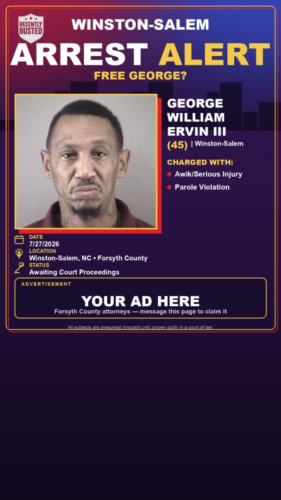 Booking photo of GEORGE WILLIAM ERVIN III