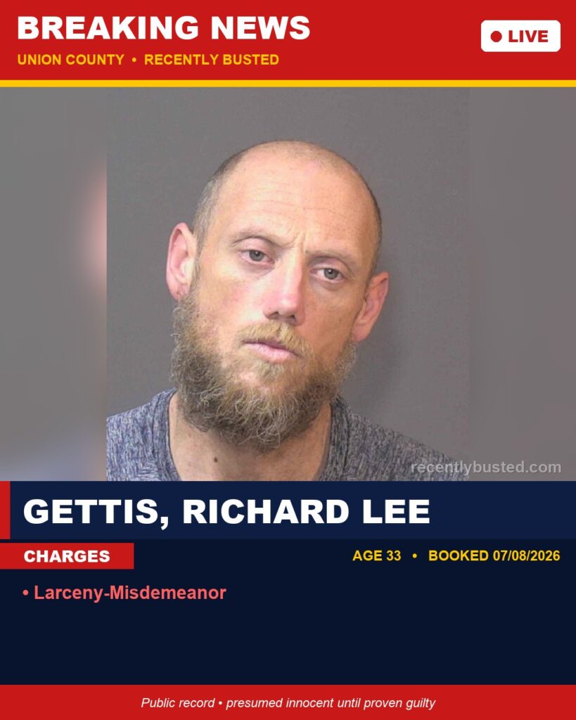 Booking photo of GETTIS, RICHARD LEE