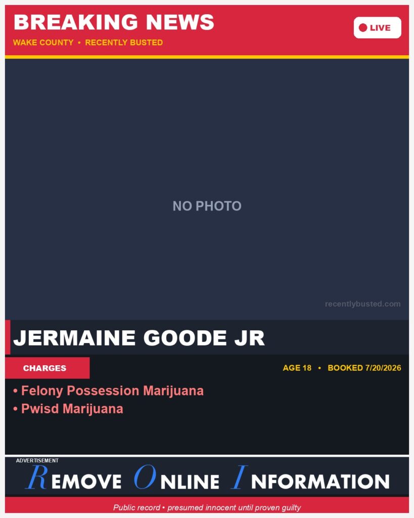 Booking photo of JERMAINE GOODE JR