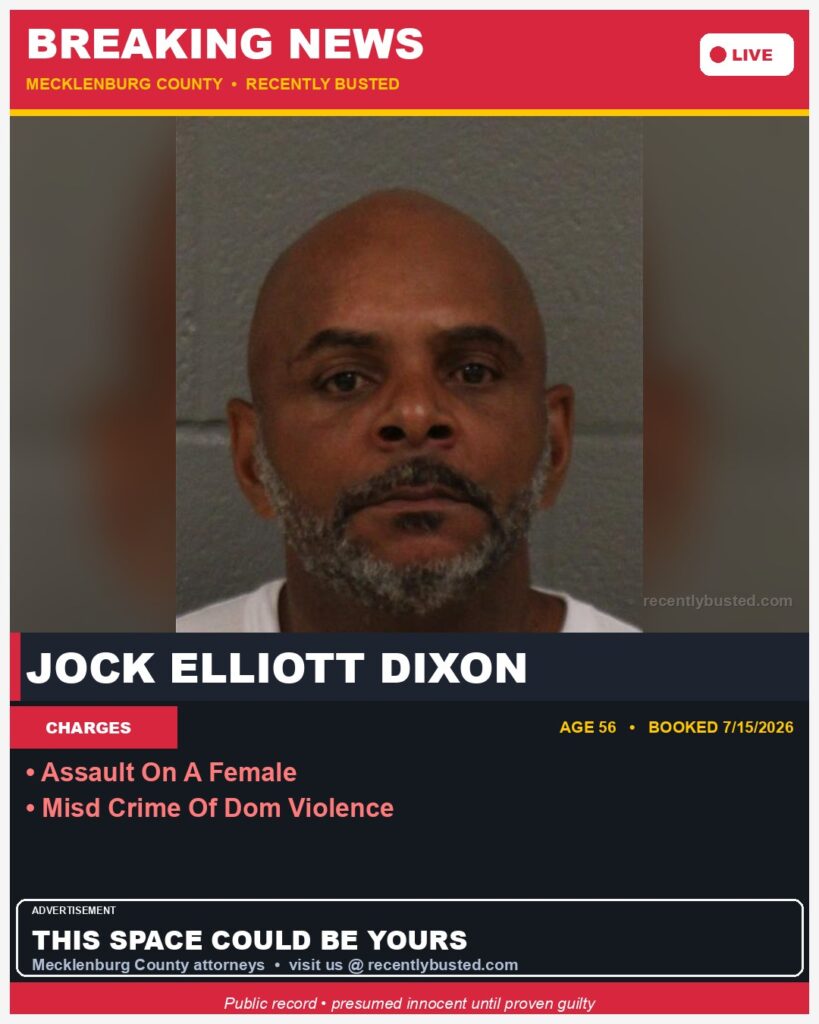 Booking photo of JOCK ELLIOTT DIXON