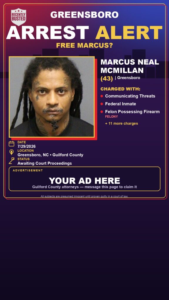 Arrest report - MARCUS NEAL MCMILLAN