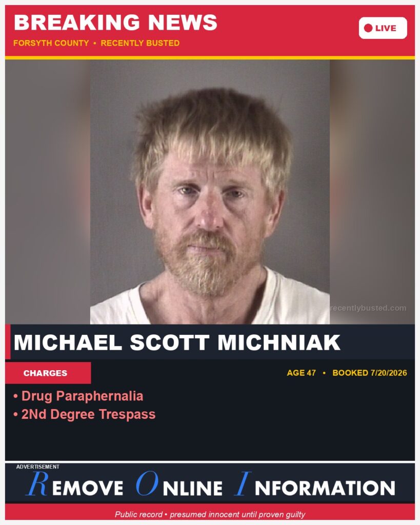 Booking photo of MICHAEL SCOTT MICHNIAK
