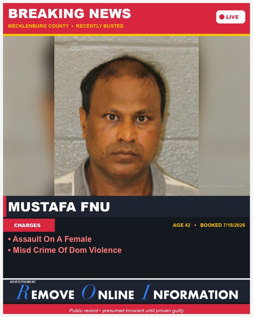 Booking photo of MUSTAFA FNU