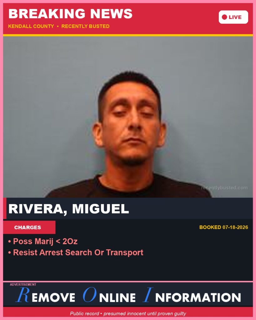 Booking photo of Rivera, Miguel