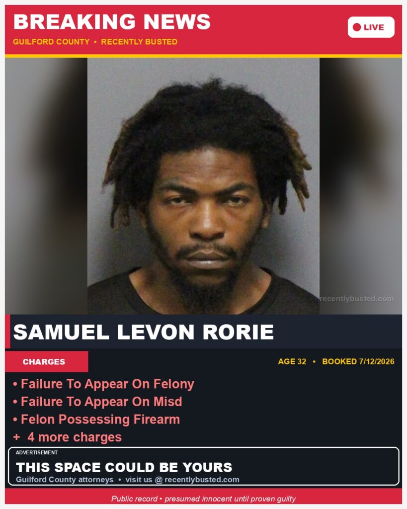 Booking photo of SAMUEL LEVON RORIE
