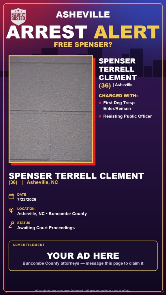 Booking photo of SPENSER TERRELL CLEMENT
