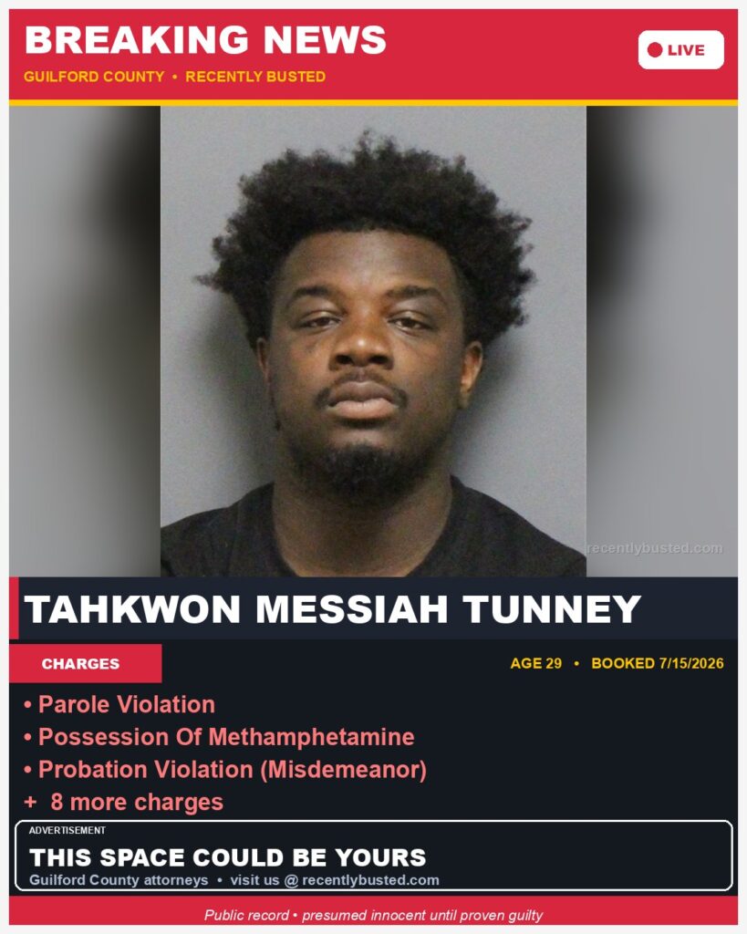 Booking photo of TAHKWON MESSIAH TUNNEY
