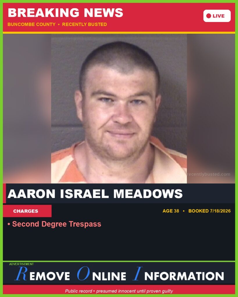 Booking photo of AARON ISRAEL MEADOWS
