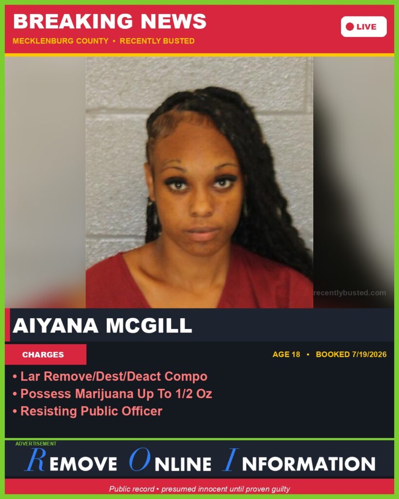Booking photo of AIYANA MCGILL