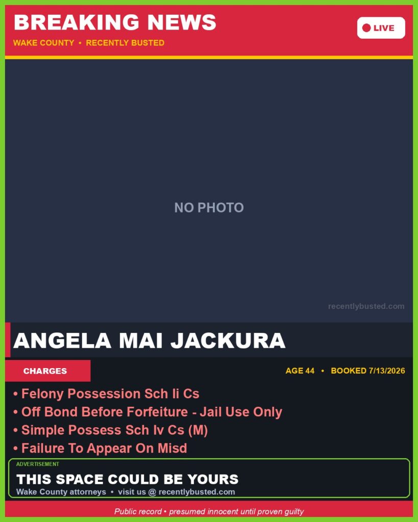 Booking photo of ANGELA MAI JACKURA