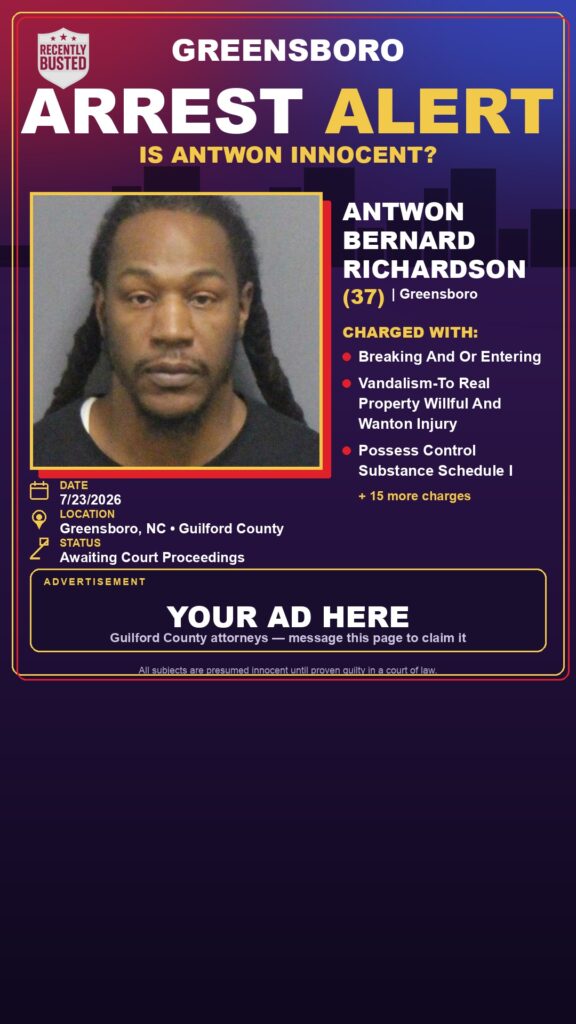 Booking photo of ANTWON BERNARD RICHARDSON
