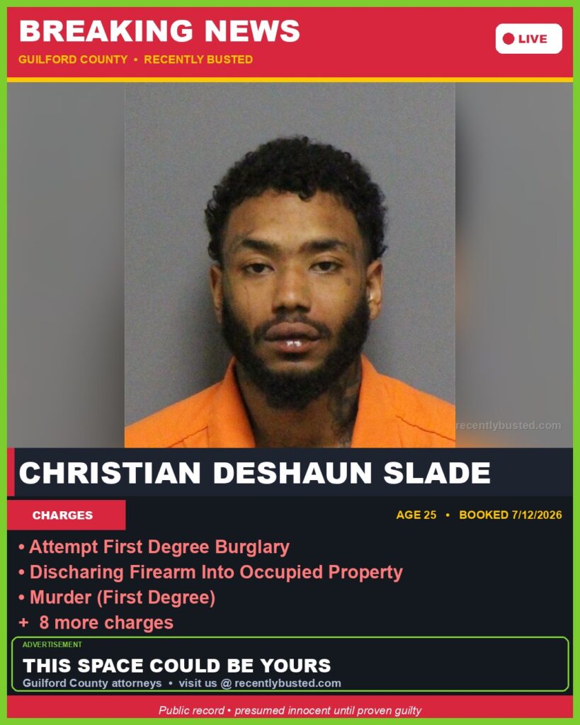Booking photo of CHRISTIAN DESHAUN SLADE