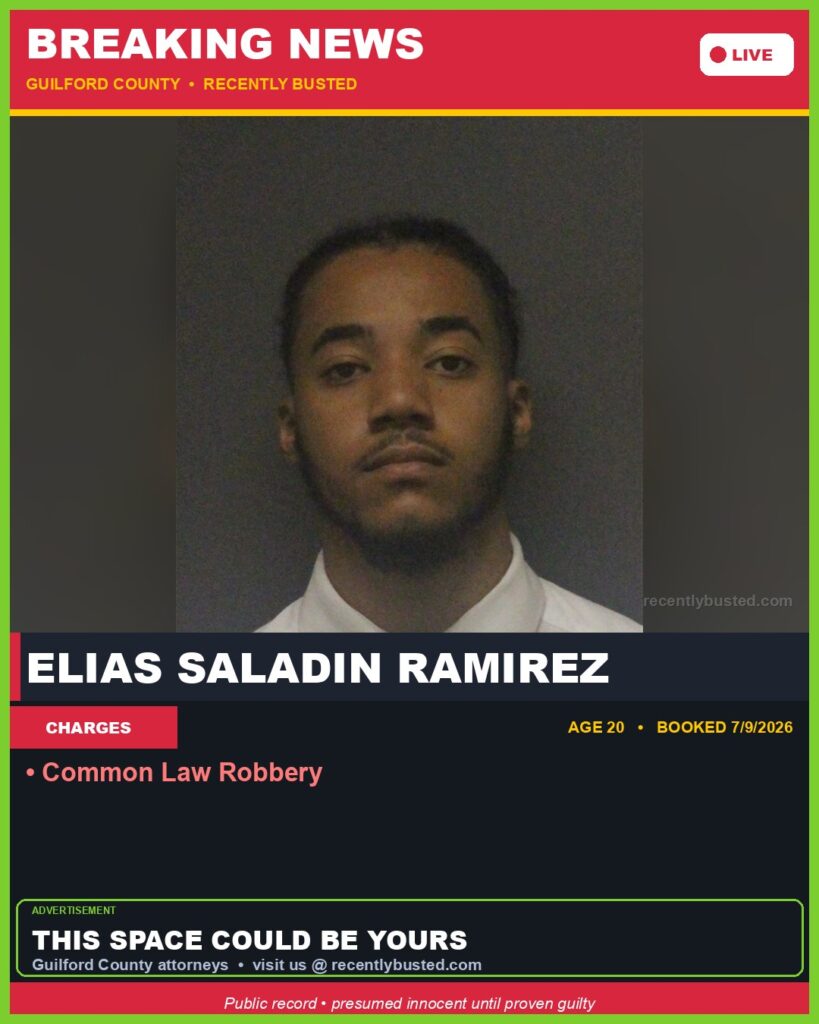 Booking photo of ELIAS SALADIN RAMIREZ