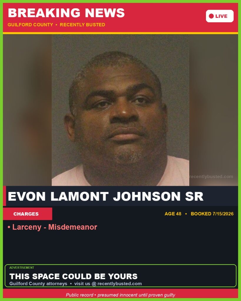 Booking photo of EVON LAMONT JOHNSON SR
