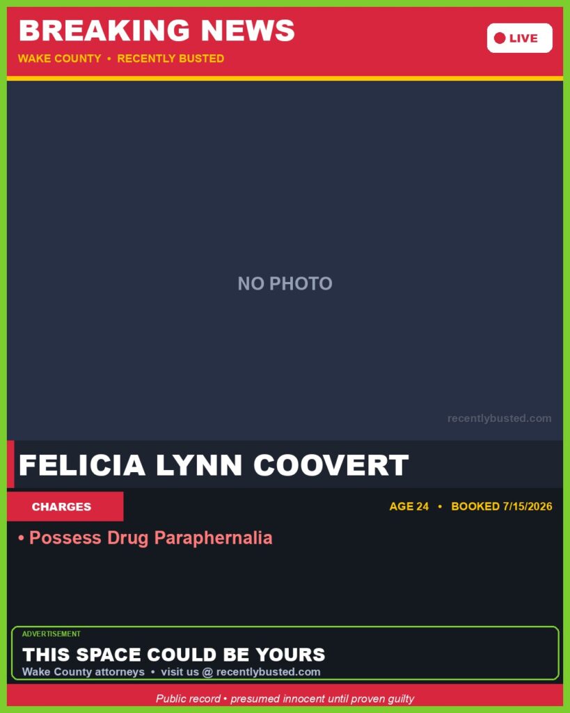 Booking photo of FELICIA LYNN COOVERT