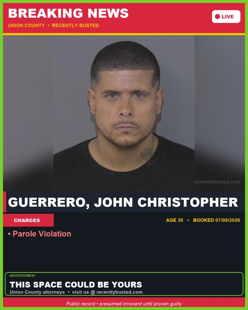 Booking photo of GUERRERO, JOHN CHRISTOPHER