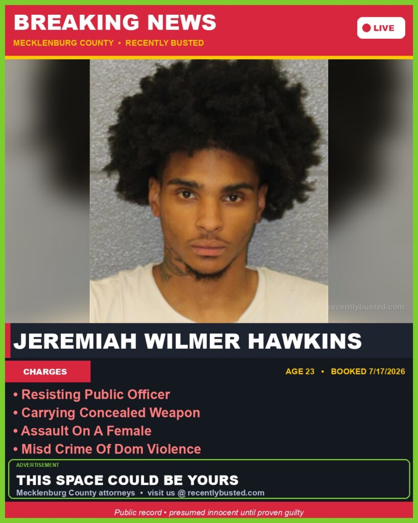Booking photo of JEREMIAH WILMER HAWKINS