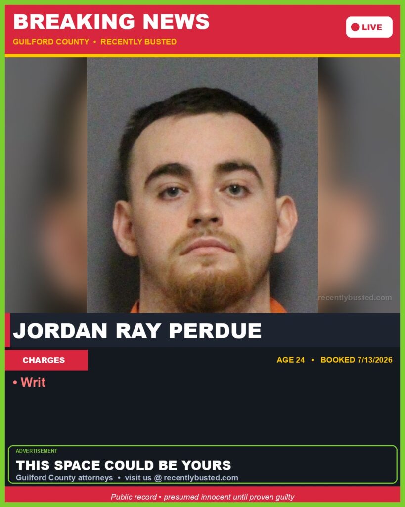 Booking photo of JORDAN RAY PERDUE
