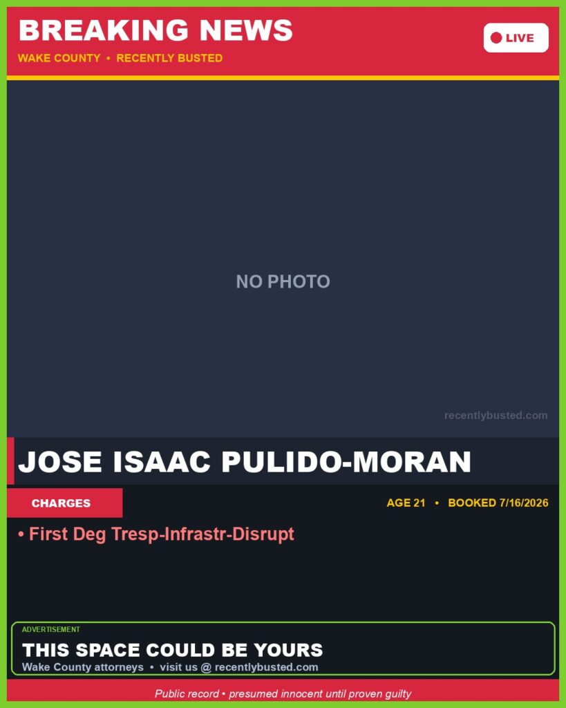 Booking photo of JOSE ISAAC PULIDO-MORAN
