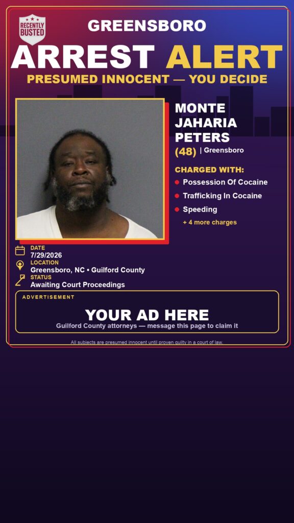 Arrest report - MONTE JAHARIA PETERS