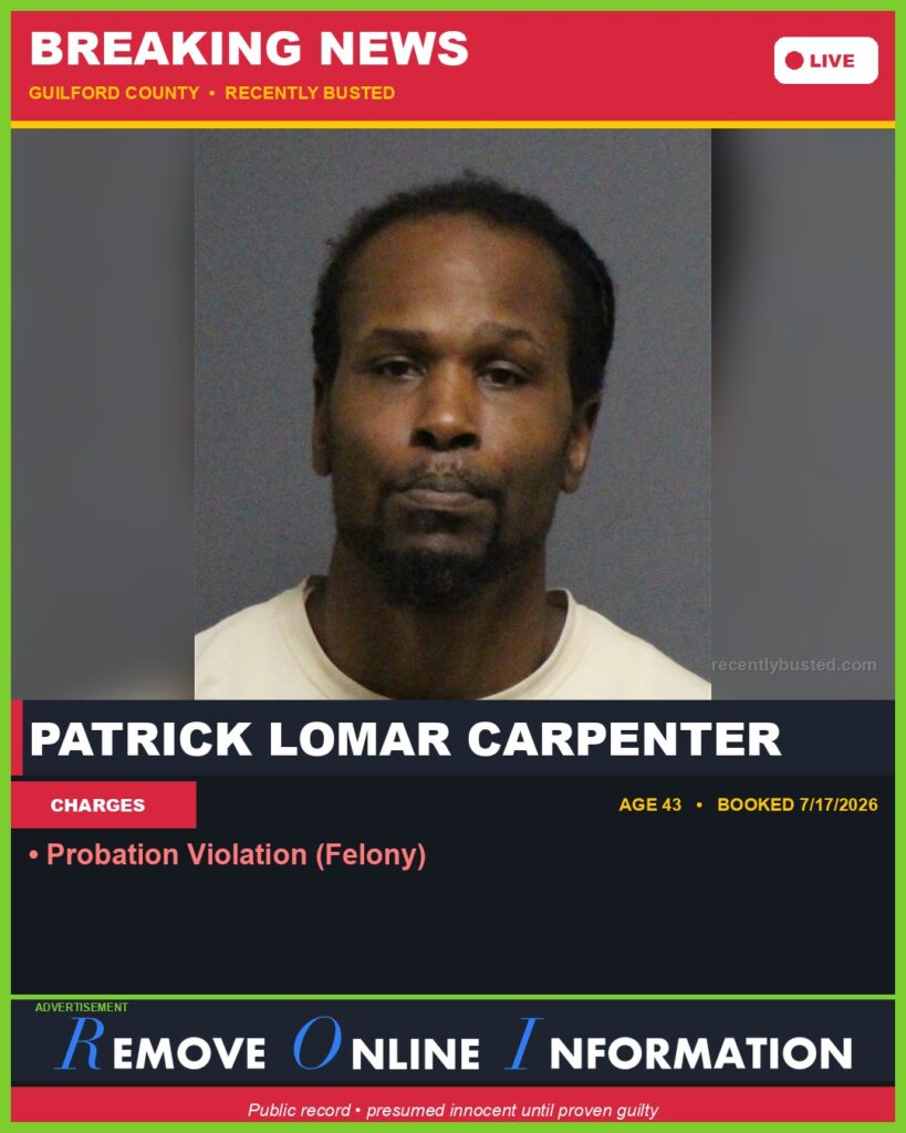 Booking photo of PATRICK LOMAR CARPENTER
