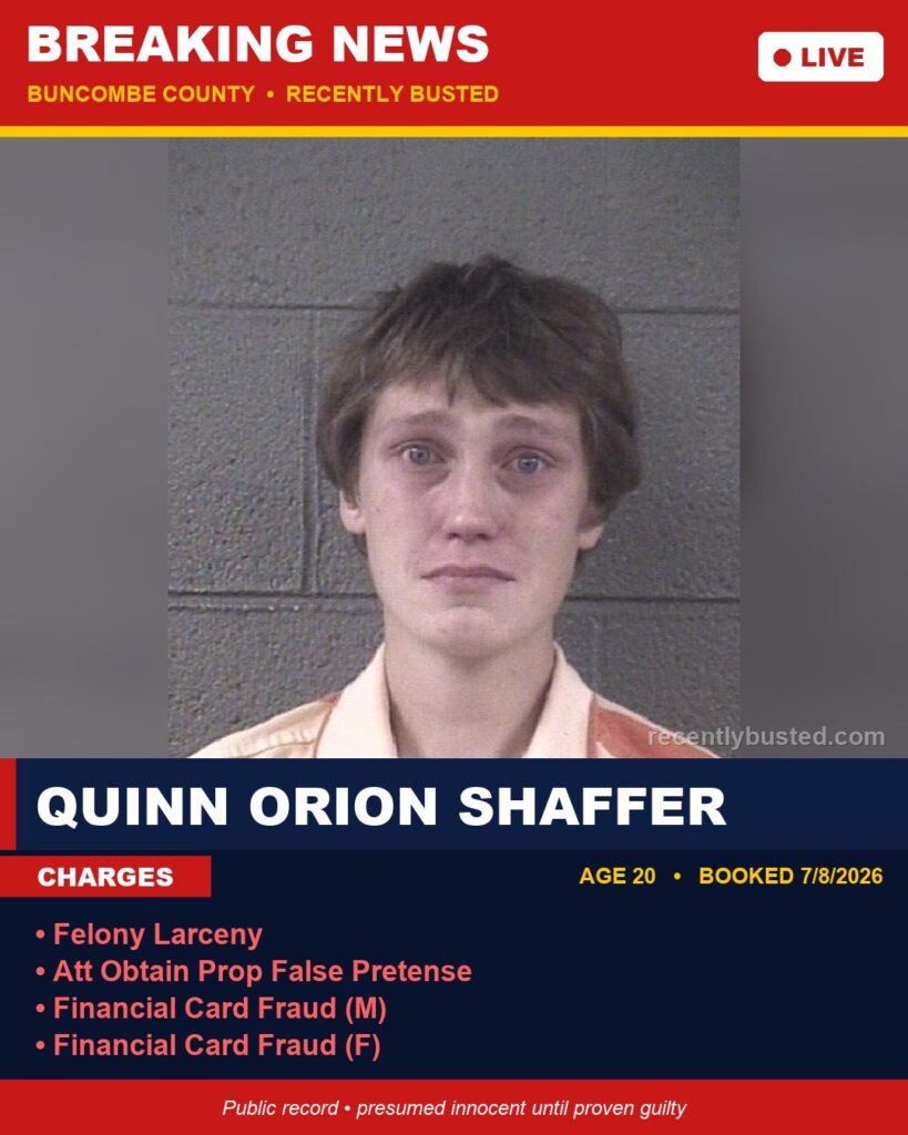 Booking photo of QUINN ORION SHAFFER