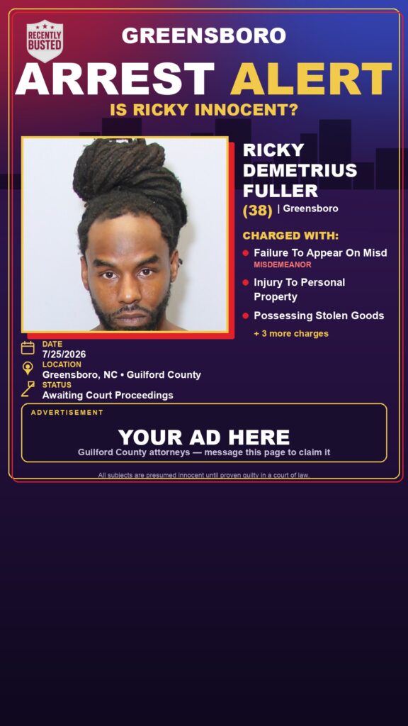 Booking photo of RICKY DEMETRIUS FULLER