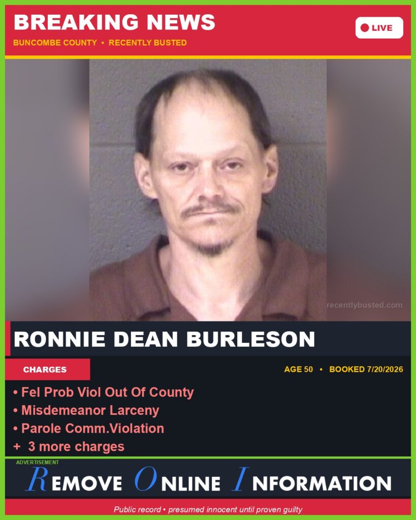 Booking photo of RONNIE DEAN BURLESON