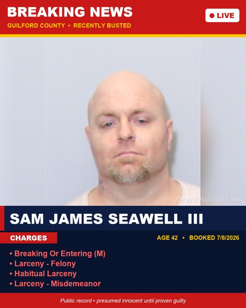 Booking photo of SAM JAMES SEAWELL III