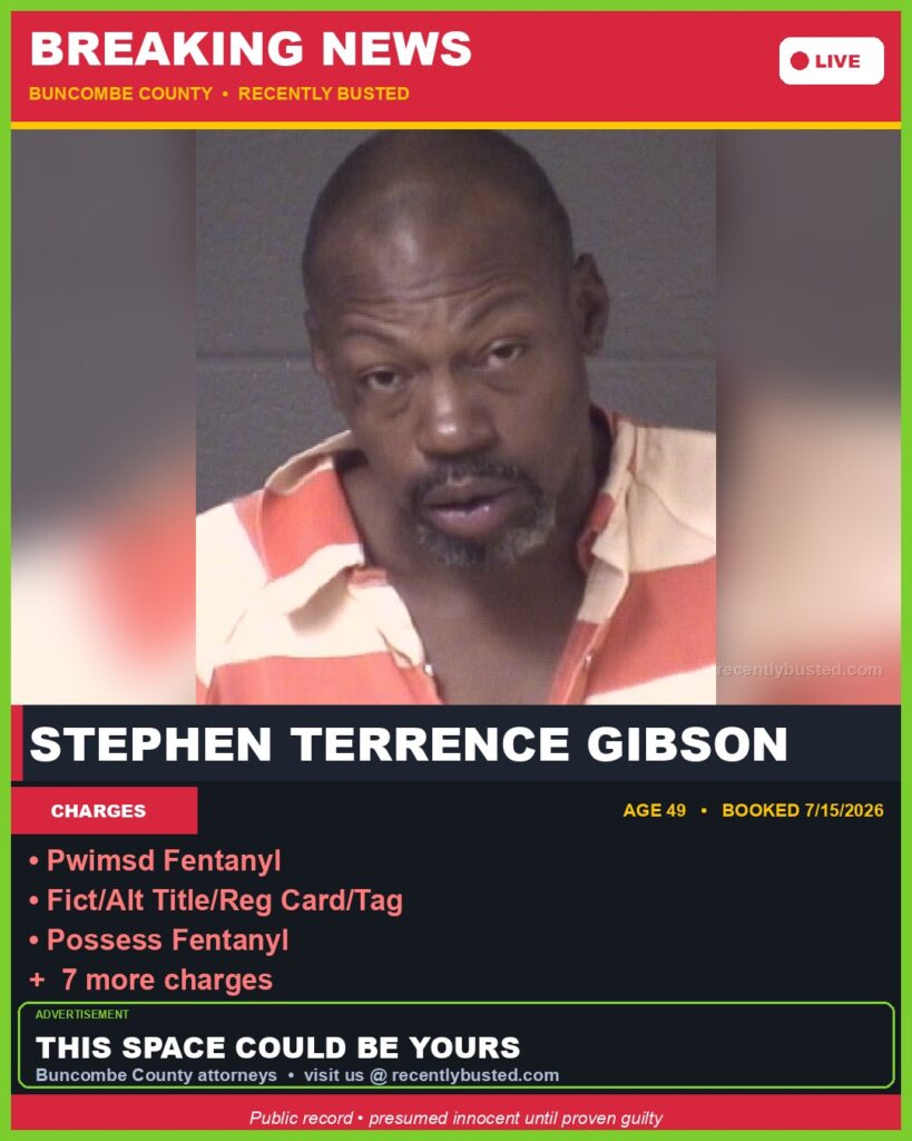 Booking photo of STEPHEN TERRENCE GIBSON