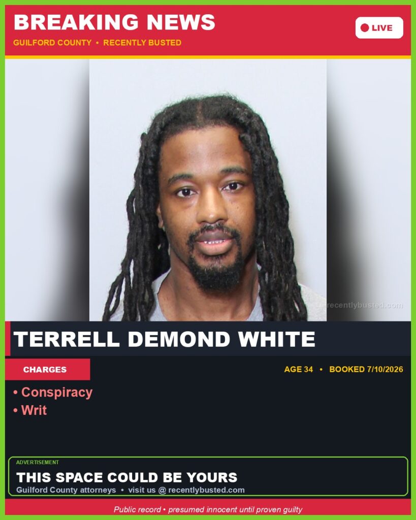 Booking photo of TERRELL DEMOND WHITE