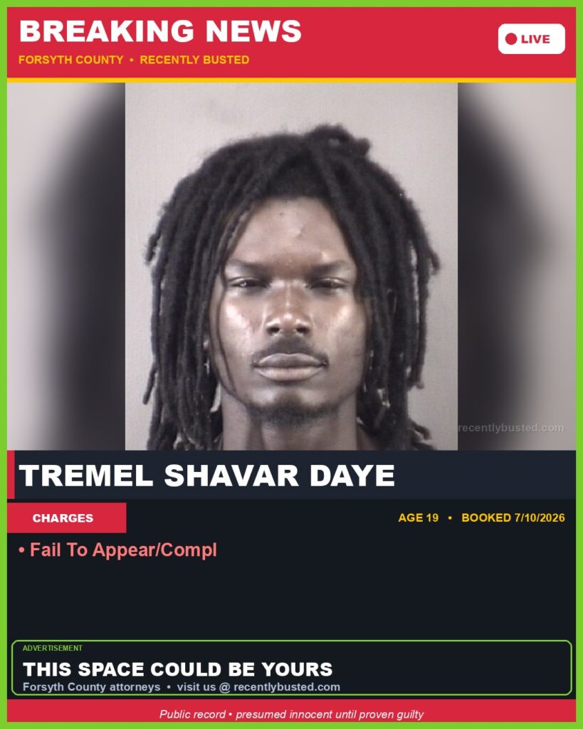 Booking photo of TREMEL SHAVAR DAYE