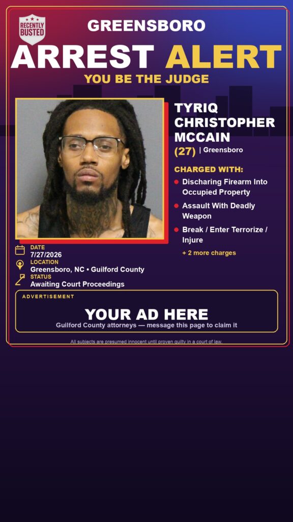 Booking photo of TYRIQ CHRISTOPHER MCCAIN