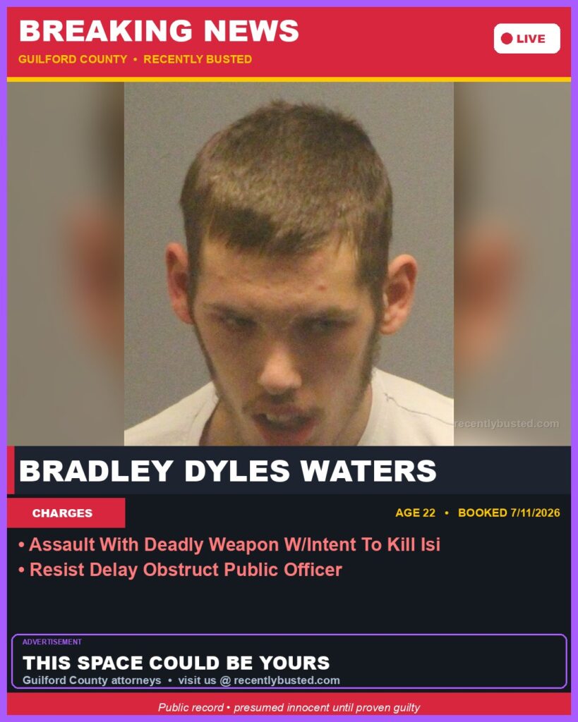Booking photo of BRADLEY DYLES WATERS
