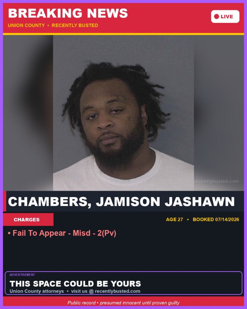 Booking photo of CHAMBERS, JAMISON JASHAWN