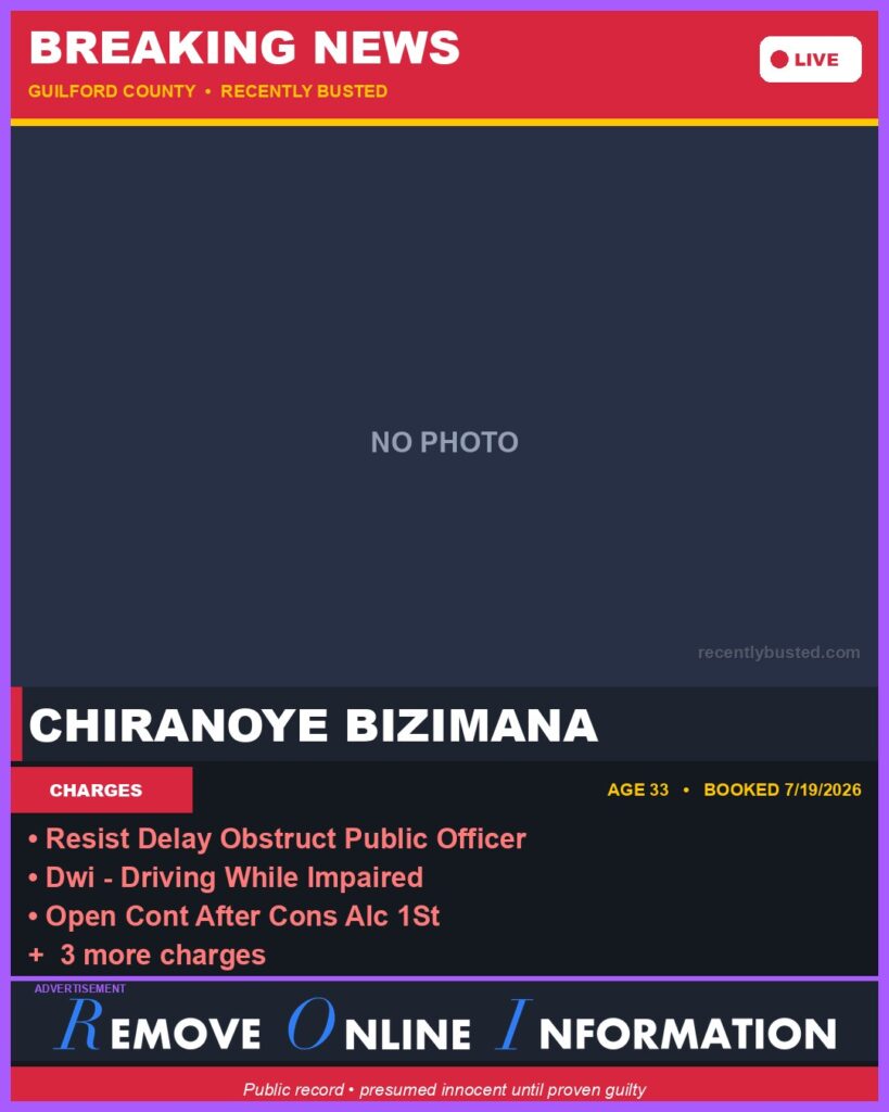 Booking photo of CHIRANOYE BIZIMANA