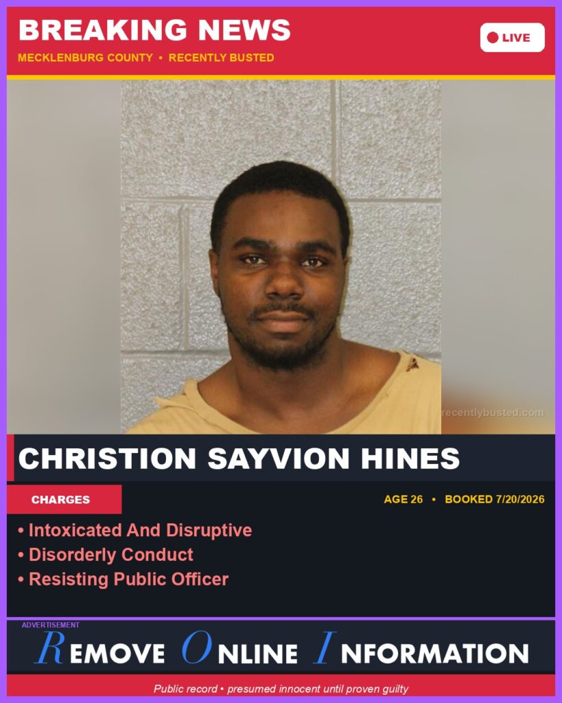 Booking photo of CHRISTION SAYVION HINES
