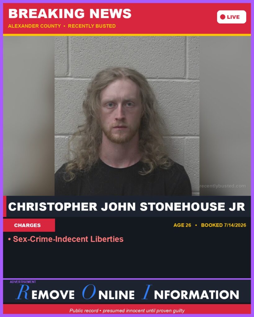 Booking photo of CHRISTOPHER JOHN STONEHOUSE JR