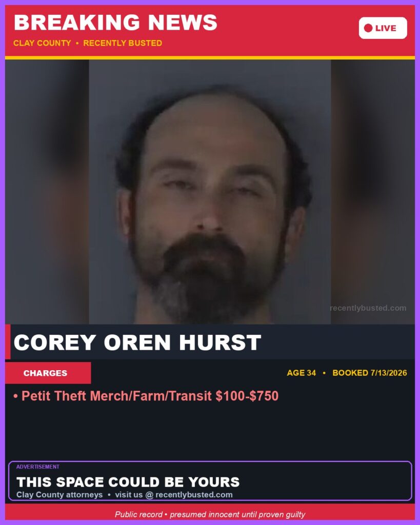 Booking photo of COREY OREN HURST