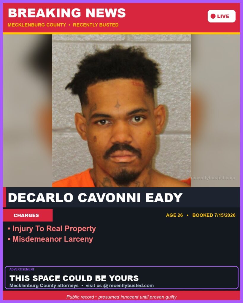 Booking photo of DECARLO CAVONNI EADY