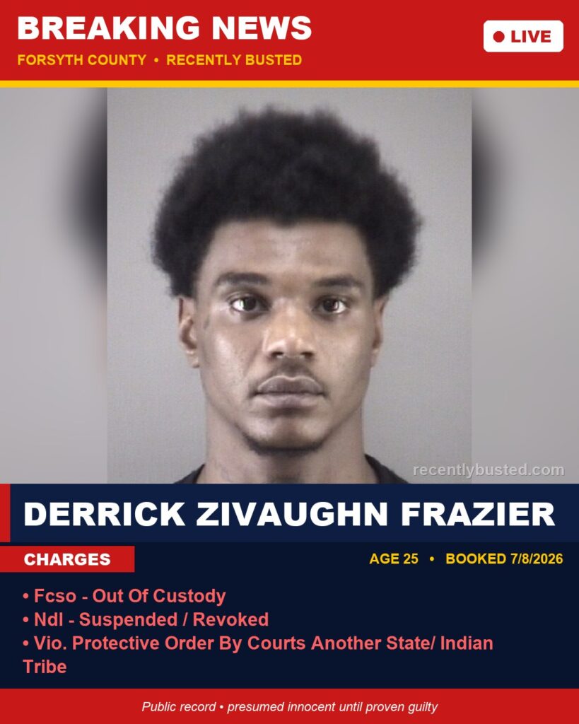 Booking photo of DERRICK ZIVAUGHN FRAZIER