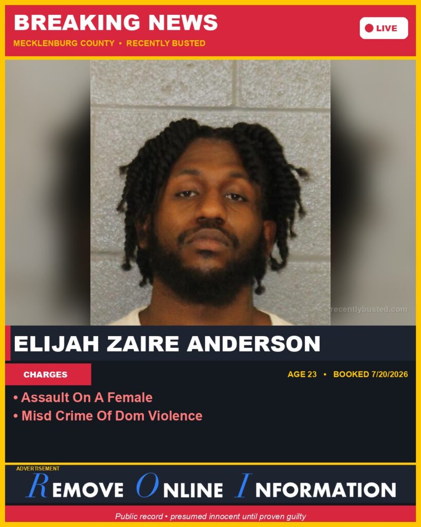 Booking photo of ELIJAH ZAIRE ANDERSON